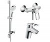 Купить 3 в 1 Hansgrohe 1052019 Набор смесителей для душа Logis Loop однорычажный купить в Киеве хром душевая лейка 100 мм 2 режима в Киеве vannaja.kiev.ua