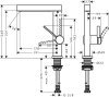 Купити Стильний 76060700 Змішувач для раковини високий Hansgrohe Finoris колір білий матовий з донним клапаном Push Open одноважільний в Києві vannaja.kiev.ua