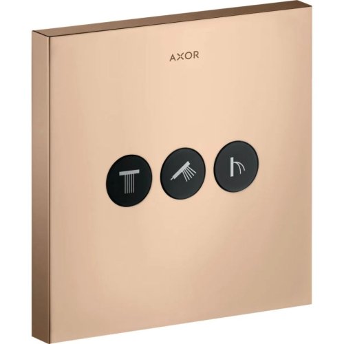 Запорно-переключающий вентиль Axor ShowerSelect Sguare на 3 функции, Polished Red Gold (36717300) Купить Запорно-переключающий вентиль Axor ShowerSelect Sguare на 3 функции, Polished Red Gold (36717300) в Киеве vannaja.kiev.ua