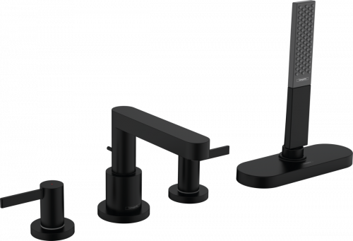 Купити Hansgrohe 76444670 Змішувач на борт ванни Finoris чорний матовий на 4 отвори двоважільний в Києві в Києві vannaja.kiev.ua