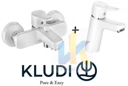 білі змішувачі комплект ванна та раковина Kludi Pure&Easy 370289165 + 376819165 Набір Купити білі змішувачі комплект ванна та раковина Kludi Pure&Easy 370289165 + 376819165 Набір в Києві vannaja.kiev.ua