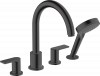 Matt Black двухрычажный 71459670 Смеситель hansgrohe Vernis Shape на борт ванны черный матовый с душевым гарнитуром в Киеве Купить Matt Black двухрычажный 71459670 Смеситель hansgrohe Vernis Shape на борт ванны черный матовый с душевым гарнитуром в Киеве в Киеве vannaja.kiev.ua