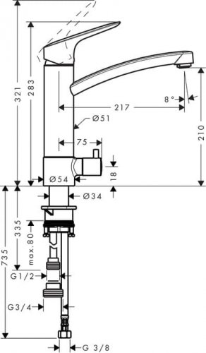 Смеситель для кухни Hansgrohe 71834 Logis 71834000 Купить Смеситель для кухни Hansgrohe 71834 Logis 71834000 в Киеве vannaja.kiev.ua