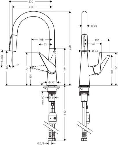 Змішувач для кухні Hansgrohe Talis S 72813800 Купити Змішувач для кухні Hansgrohe Talis S 72813800 в Києві vannaja.kiev.ua
