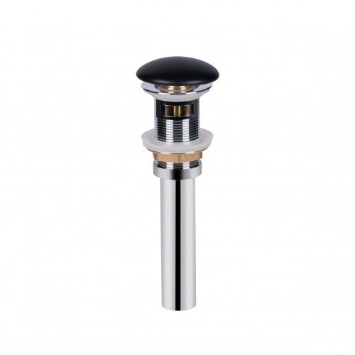 Донный клапан для раковины Qtap PU03O 70х70х227.5 Matt black с переливом Купить Донный клапан для раковины Qtap PU03O 70х70х227.5 Matt black с переливом в Киеве vannaja.kiev.ua