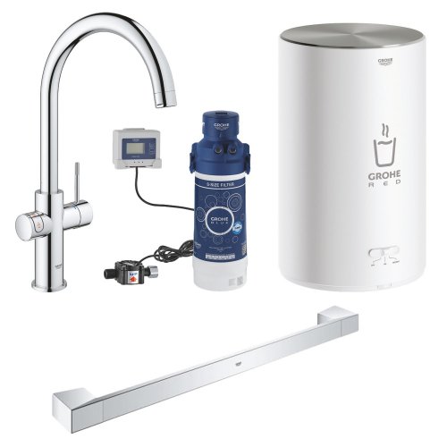 Набор Grohe смеситель для кухни с бойлером Red Duo 30083001 M-size + полотенцедержатель Selection Cube 40807000 Купить Набор Grohe смеситель для кухни с бойлером Red Duo 30083001 M-size + полотенцедержатель Selection Cube 40807000 в Киеве vannaja.kiev.ua