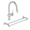 Набор Grohe смеситель для кухни с выдвижным изливом Minta 32321DC2 + полотенцедержатель Essentials Authentic 40654001 Купить Набор Grohe смеситель для кухни с выдвижным изливом Minta 32321DC2 + полотенцедержатель Essentials Authentic 40654001 в Киеве vannaja.kiev.ua