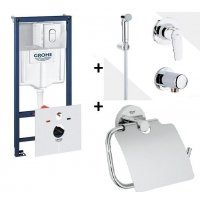 Набор кранов Grohe для ванны, раковины, кухни и душевая стойка UA121640K1 Bau Flow Комплект смесителей для ванны