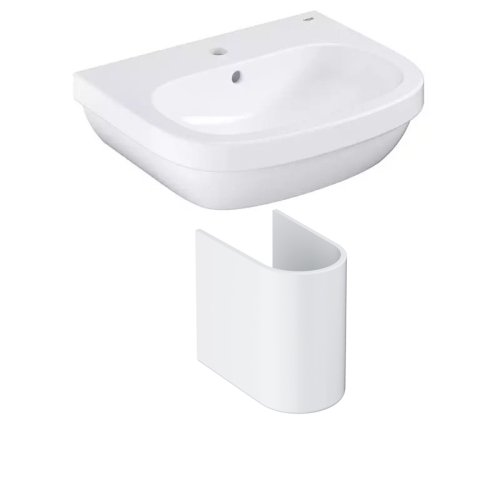 Умывальник подвесной с полупьедесталом Grohe Euro Ceramic 55 см, белый (39336000_39201000) Купить Умывальник подвесной с полупьедесталом Grohe Euro Ceramic 55 см, белый (39336000_39201000) в Киеве vannaja.kiev.ua