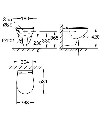 Купить Подвесной унитаз Grohe Bau Ceramic Bundle 39899000 в Киеве vannaja.kiev.ua