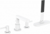 Купить Белый матовый 76444700 Смеситель на борт ванны Hansgrohe Finoris на 4 отверстия с душевым комплектом в Киеве vannaja.kiev.ua