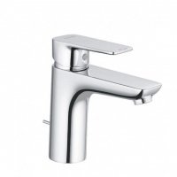 Смеситель для раковины черный матовый 403823975 Kludi Pure & style смеситель для раковины с металлическим донным клапаном