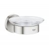 Купить Подвесная мыльница GROHE 40444 ESSENTIALS 40444001 стекляная круглая в Киеве vannaja.kiev.ua