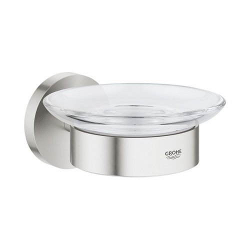 Купить Подвесная мыльница GROHE 40444 ESSENTIALS 40444001 стекляная круглая в Киеве vannaja.kiev.ua