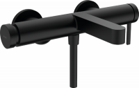 Красивый черный матовый 75420670 Смеситель для ванны Hansgrohe Vivenis с плоским изливом настенный