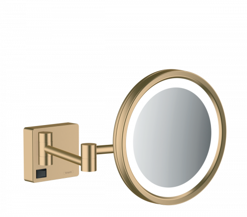 Купити Придбати 41790140 Дзеркало косметичне з LED підсвічуванням Hansgrohe AddStoris матова бронза кругла настінне в Києві vannaja.kiev.ua