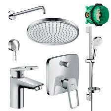 Купить Душевая HANSGROHE система скрытого монтажа с смесителем на умывальник Logis Loop 1122019 хром однорычажный верхний душ 240 мм купить в Киеве в Киеве vannaja.kiev.ua