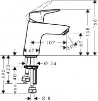 Смеситель для раковины Hansgrohe Logis (71071000)