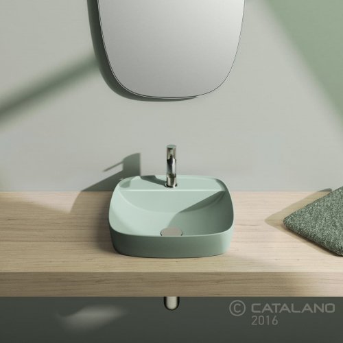 Купить Керамическая раковина 42 см Catalano Green Lux, зеленая (142GRLXVS) в Киеве vannaja.kiev.ua