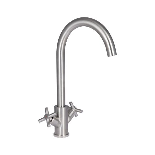 Купить Смеситель для кухни Lidz Wind 013F двухвентильный LDWIN013FNKS43390 Nickel в Киеве vannaja.kiev.ua
