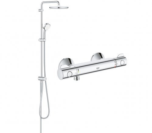 Купити Душова система 26675000 + 34558000 Grohe Tempesta Cosmopolitan System 250 із змішувачем для душу термостат хром Grohe Grohtherm 800 купити в Києві vannaja.kiev.ua