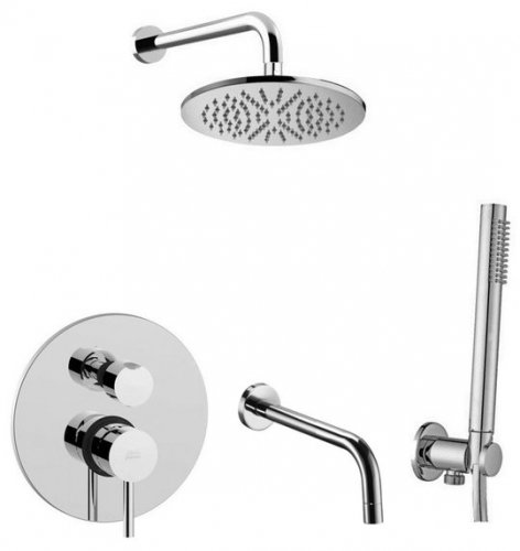 Купить Душевой комплект для ванны Paffoni Soluzioni Doccia KITLIG019CR-bath однорычажный хром верхний душ 225 мм качественный с доставкой в Киеве vannaja.kiev.ua