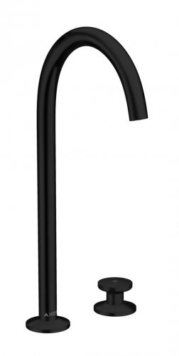 Купити Matt Black Змішувач 48060670 для умивальника Axor Select 220 на 2 отвори з донним клапаном push open високий з доставкою чорний матовий в Києві vannaja.kiev.ua