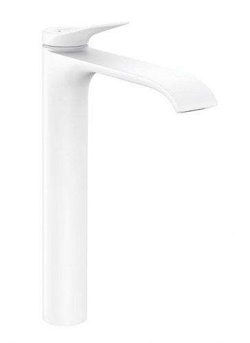 Hansgrohe 75040700 Смеситель однорычажный Vivenis для раковины с сливным гарнитуром белый матовый с плоским изливом качественный Купить Hansgrohe 75040700 Смеситель однорычажный Vivenis для раковины с сливным гарнитуром белый матовый с плоским изливом качественный в Киеве vannaja.kiev.ua