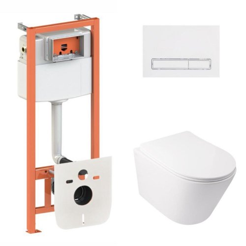 Комплект: Qtap Swan Ultra Quiet унитаз подвесной QT16335179W + Nest комплект инсталляции 4в1 (линейная клавиша White) QT0133M425 + M08V1384W Купить Комплект: Qtap Swan Ultra Quiet унитаз подвесной QT16335179W + Nest комплект инсталляции 4в1 (линейная клавиша White) QT0133M425 + M08V1384W в Киеве vannaja.kiev.ua