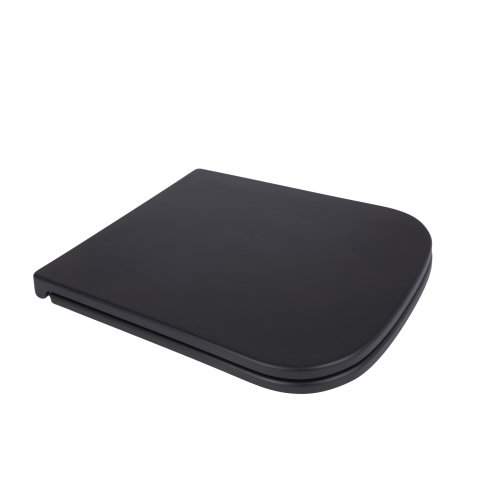 Купити Сидіння для унітаза (Tern) 435x345x55 мм, Matt Black, з мікроліфтом, Slim Duroplast, Quick Release QT99HY2322MB Qtap в Києві vannaja.kiev.ua