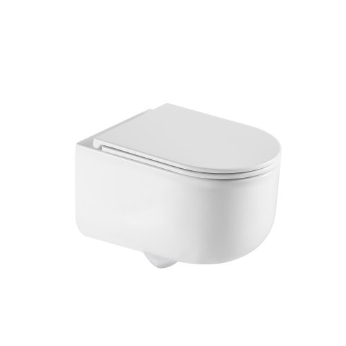Купить Унитаз подвесной Qtap Taurus безободковый с сиденьем Soft-close QT2433084EUQW Duroplast SLIM soft-close Ultra Quiet в Киеве vannaja.kiev.ua