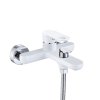 Купить Смеситель для ванны Qtap Jay (c душевым гарнитуром) QTJAY259CRW45553 Chrome/White в Киеве vannaja.kiev.ua