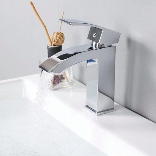 Купить Смеситель для раковины мойки в ванну Qtap Swan Cascada QTSWA270CRM45564 хром в Киеве vannaja.kiev.ua