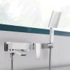 Купить Смеситель для ванны с поворотным изливом Qtap Swan Cascada (c душевым гарнитуром) QTSWA260CRM45565 хром в Киеве vannaja.kiev.ua