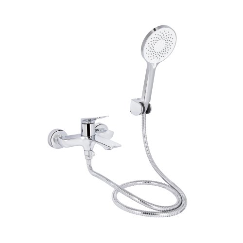 Купить Смеситель для ванны Qtap Vlasta New (c душевым гарнитуром) QTVLA259CRM45642 Chrome в Киеве vannaja.kiev.ua