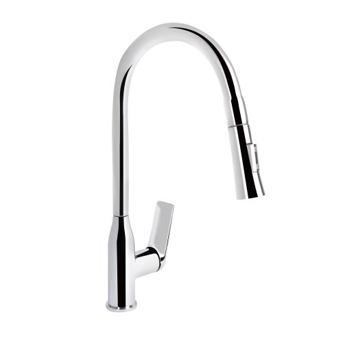 Купить Смеситель для кухни Qtap Vlasta New с выдвижным изливом QTVLA344CRM45646 Chrome в Киеве vannaja.kiev.ua