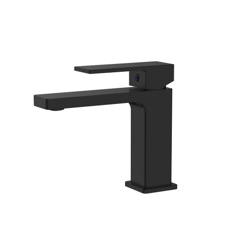 Купить смеситель черный матовый квадратный кран на раковину Qtap Gemini QTGEM270BLM45674 Black Matt в Киеве vannaja.kiev.ua