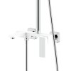 Купить Душевая система колона с изливом и тропическим душем Qtap Gemini QTGEM111CRW45687 хром, белый в Киеве vannaja.kiev.ua