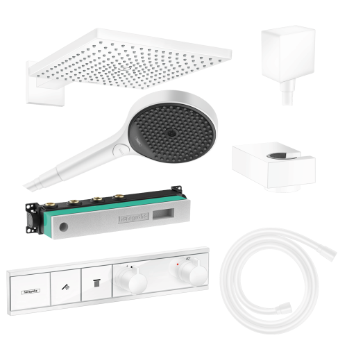 Hansgrohe 1062020 білий матовий Душова система з термостатом Raidance верхній душ 300 мм прихованого монтажу ручна лійка 3 режима Купити Hansgrohe 1062020 білий матовий Душова система з термостатом Raidance верхній душ 300 мм прихованого монтажу ручна лійка 3 режима в Києві vannaja.kiev.ua