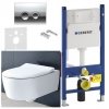 Купити 458.121.21.1 + 5656RS01 Geberit + Villeroy & Boch Avento DirectFlush Інсталяційна Система Кнопка Delta21 115.125.21.1 + Підвісний унітаз з сидінням SoftClose в Києві vannaja.kiev.ua