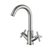 Купить двухвентильный кран для кухни смеситель Lidz Wind 161F LDWIN161FNKS46098 Nickel в Киеве vannaja.kiev.ua