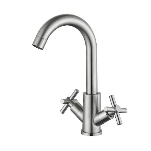 Купить двухвентильный кран для кухни смеситель Lidz Wind 161F LDWIN161FNKS46098 Nickel в Киеве vannaja.kiev.ua