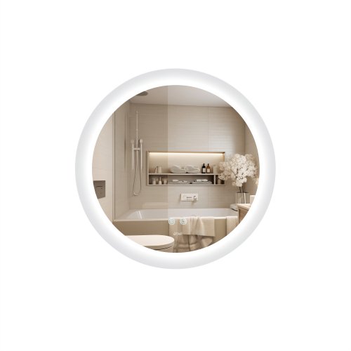 Купить Зеркало Qtap Taurus R600 с LED-подсветкой Touch, с антизапотеванием, с диммером, рег. темп. цвета (3000-6500K) QT2478R607 в Киеве vannaja.kiev.ua