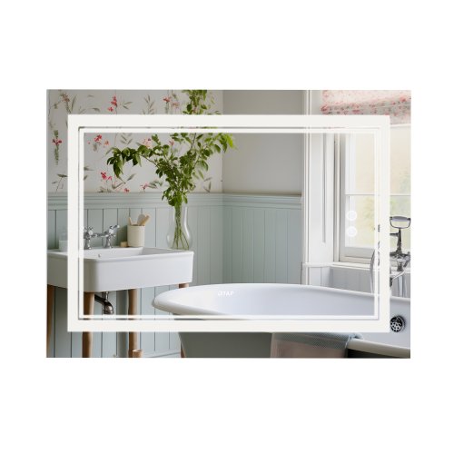 Купить Зеркало Qtap Cardinal 1000х700 с LED-подсветкой Touch, с антизапотеванием, с диммером, рег. темп. цвета (3000-6500K) QT0478C10070 в Киеве vannaja.kiev.ua