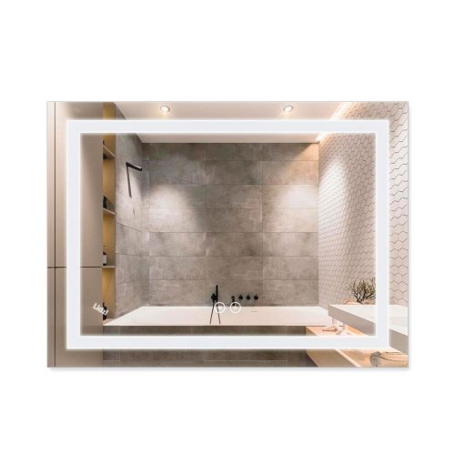 Купить Зеркало Lidz Kubis 600х800 с LED-подсветкой Touch, с антизапотеванием, с диммером, рег. яркости Reverse LD78LF9048060 в Киеве vannaja.kiev.ua