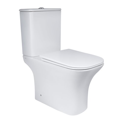 Купити Унітаз-компакт Qtap Presto Quadro безободковий з сидінням Soft-close QT24221215AW в Києві vannaja.kiev.ua