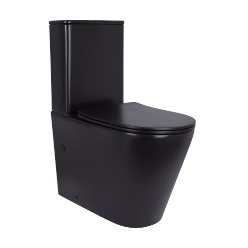 Купить Унитаз напольный Qtap Scorpio Ultra Quiet безободковый с сиденьем Soft-Close MATT BLACK QT14226088AMB в Киеве vannaja.kiev.ua