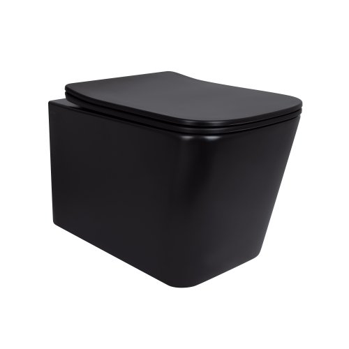 Купити Унітаз підвісний Qtap Tern New Ultra Quiet безобідковий з сидінням Soft-close MATT BLACK QT17332303ASMB в Києві vannaja.kiev.ua