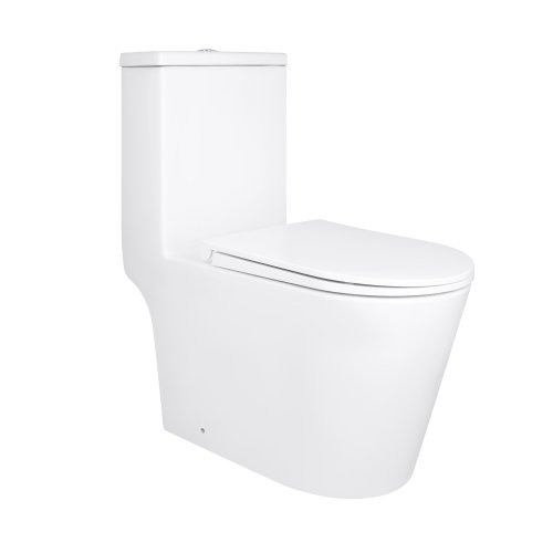 Купить Унитаз-моноблок напольный Qtap Kolibri Ultra Quiet безободковый с сиденьем Soft-close WHITE QT10226380W в Киеве vannaja.kiev.ua