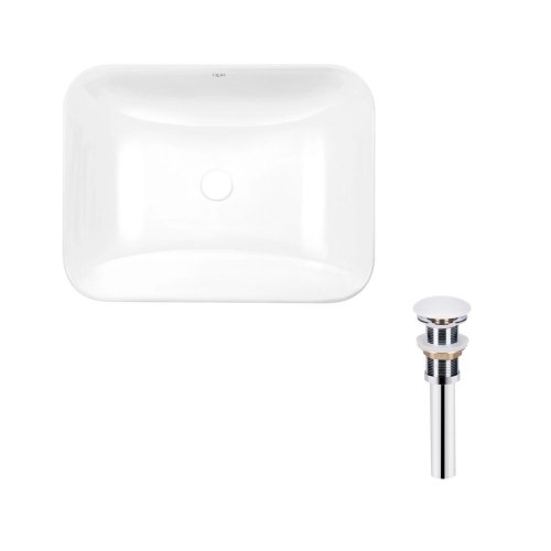 Купить Комплект Qtap Scorpio: Раковина врезная прямоугольная 500х380х145 мм White + Донный клапан PU02 в Киеве vannaja.kiev.ua